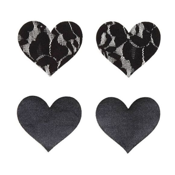 Bristols Six: Nippies® Heart-Shaped Disposable Nipple Cover Set – Satin & Lace - Picture 3 of 9